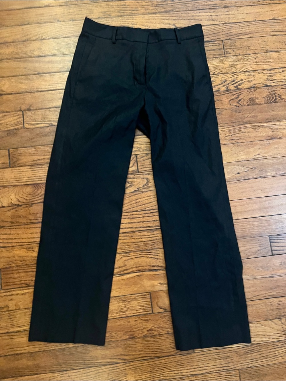Massimo Dutti Black Straight-Leg Women's Trousers